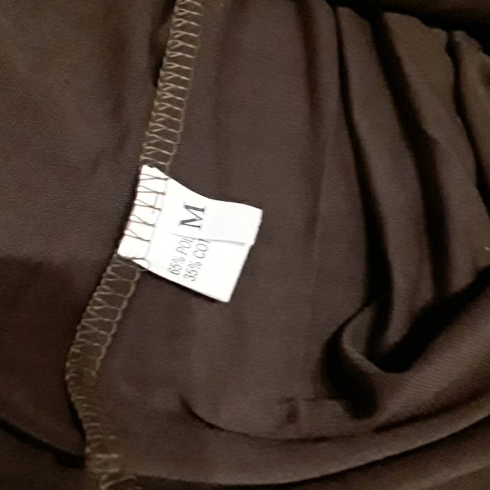 NWOT Olive V-Neck Split Bohemian Maxi Dress M - Picture 6 of 8
